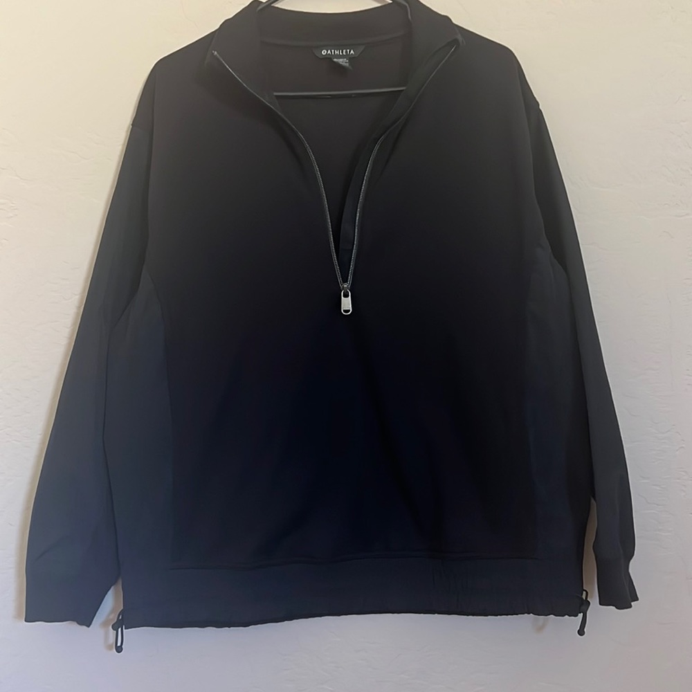 Athleta Women's Seasoft Quarter Zip Black Size Med.